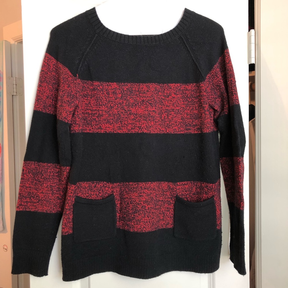 Red and Navy striped sweater
